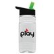 a clear bottle & black/green spout lid groove 20 oz tritan(tm) sports bottle with flip straw lid and digital imprint