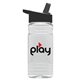 a clear bottle & black lid groove 20 oz tritan(tm) sports bottle with flip straw lid and digital imprint