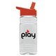 a clear bottle & red lid groove 20 oz tritan(tm) sports bottle with flip straw lid and digital imprint