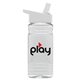 a clear bottle & white lid groove 20 oz tritan(tm) sports bottle with flip straw lid and digital imprint