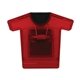 a red t - shirt magnetic clip