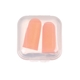 aerial view a orange noise cancelling ear plugs, image 1 of 2