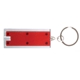 aerial view a red rectangle shaped white led light key chain, image 1 of 2