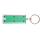 aerial view a green rectangle shaped white led light key chain, image 1 of 2