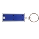 aerial view a blue rectangle shaped white led light key chain, image 1 of 2