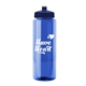 a blue bottle & navy blue lid 32 oz the guzzler transparent color sport bottle