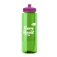 a green bottle & pink lid 32 oz the guzzler transparent color sport bottle