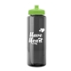 a smoke bottle & lime green lid 32 oz the guzzler transparent color sport bottle