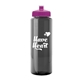 a smoke bottle & pink lid 32 oz the guzzler transparent color sport bottle