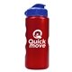 a metallic red bottle & royal blue lid mini peak - 22 oz tritan(tm) metalike bottle with flip lid