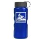 a metallic blue bottle & black lid mini peak - 22 oz tritan(tm) metalike bottle with tethered lid
