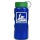 a metallic blue bottle & green lid mini peak - 22 oz tritan(tm) metalike bottle with tethered lid
