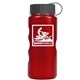 a metallic red bottle & black lid mini peak - 22 oz tritan(tm) metalike bottle with tethered lid