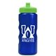 a metallic blue bottle & lime green lid mini peak - 22 oz tritan(tm) metalike bottle with pushpull lid