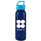 a transparent navy blue bottle & cyan lid 24 oz the outdoorsman bottle with crest lid - made with tritan