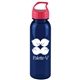a transparent navy blue bottle & red lid 24 oz the outdoorsman bottle with crest lid - made with tritan