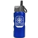 aerial view a metallic blue bottle & grey with black lid garyline(r) mini peak - 22 oz tritan(tm) metalike bottle with ring straw lid, image 1 of 2