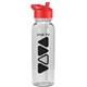 aerial view a clear bottle & red lid the outdoorsman - 24 oz tritan(tm) bottle with flip straw lid, image 1 of 3