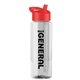 a clear bottle & red lid the guzzler - 32 oz transparent bottle with flip straw lid