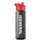 a transparent smoke bottle & red lid the guzzler - 32 oz transparent bottle with flip straw lid