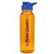 a transparent orange bottle & royal blue lid the outdoorsman - 24 oz tritan(tm) bottle with drink thru lid