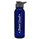 a transparent navy blue bottle & black lid the outdoorsman - 24 oz tritan(tm) bottle with drink thru lid