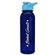 a transparent navy blue bottle & cyan lid the outdoorsman - 24 oz tritan(tm) bottle with drink thru lid