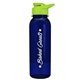 a transparent navy blue bottle & lime green lid the outdoorsman - 24 oz tritan(tm) bottle with drink thru lid