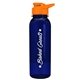 a transparent navy blue bottle & orange lid the outdoorsman - 24 oz tritan(tm) bottle with drink thru lid