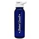 aerial view a transparent navy blue bottle & white lid the outdoorsman - 24 oz tritan(tm) bottle with drink thru lid, image 1 of 2