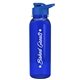 aerial view a transparent blue bottle & royal blue lid the outdoorsman - 24 oz tritan(tm) bottle with drink thru lid, image 1 of 2