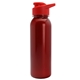 aerial view a red bottle & red lid terrain - 24 oz metallike bottle with drink thru lid, image 1 of 2