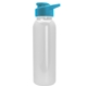 a white bottle & cyan lid terrain - 24 oz metallike bottle with drink thru lid