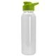 a white bottle & lime green lid terrain - 24 oz metallike bottle with drink thru lid