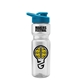 a clear bottle & cyan lid champion - 28 oz transparent bottle with drink thru lid