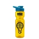 a yellow bottle & cyan lid champion - 28 oz transparent bottle with drink thru lid