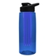 a transparent blue bottle & black lid & blue infuser the flair - 26 oz transparent tritan(tm) bottle with drink thru lid and large infuser
