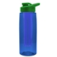 a transparent blue bottle & green lid & blue infuser the flair - 26 oz transparent tritan(tm) bottle with drink thru lid and large infuser