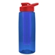a transparent blue bottle & red lid & blue infuser the flair - 26 oz transparent tritan(tm) bottle with drink thru lid and large infuser