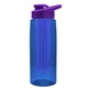 a transparent blue bottle & violet lid & blue infuser the flair - 26 oz transparent tritan(tm) bottle with drink thru lid and large infuser