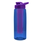 a transparent blue bottle & violet lid & violet infuser the flair - 26 oz transparent tritan(tm) bottle with drink thru lid and large infuser