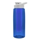 a transparent blue bottle & white lid & blue infuser the flair - 26 oz transparent tritan(tm) bottle with drink thru lid and large infuser