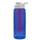 a transparent blue bottle & white lid & violet infuser the flair - 26 oz transparent tritan(tm) bottle with drink thru lid and large infuser
