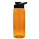 a transparent orange bottle & black lid & orange infuser the flair - 26 oz transparent tritan(tm) bottle with drink thru lid and large infuser