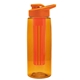 a transparent orange bottle & orange lid & red infuser the flair - 26 oz transparent tritan(tm) bottle with drink thru lid and large infuser