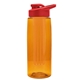 a transparent orange bottle & red lid & orange infuser the flair - 26 oz transparent tritan(tm) bottle with drink thru lid and large infuser