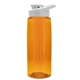 a transparent orange bottle & white lid & orange infuser the flair - 26 oz transparent tritan(tm) bottle with drink thru lid and large infuser