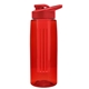 a transparent red bottle & red lid & red infuser the flair - 26 oz transparent tritan(tm) bottle with drink thru lid and large infuser