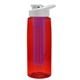 a transparent red bottle & white lid & violet infuser the flair - 26 oz transparent tritan(tm) bottle with drink thru lid and large infuser