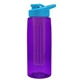 a transparent violet bottle & cyan lid & violet infuser the flair - 26 oz transparent tritan(tm) bottle with drink thru lid and large infuser